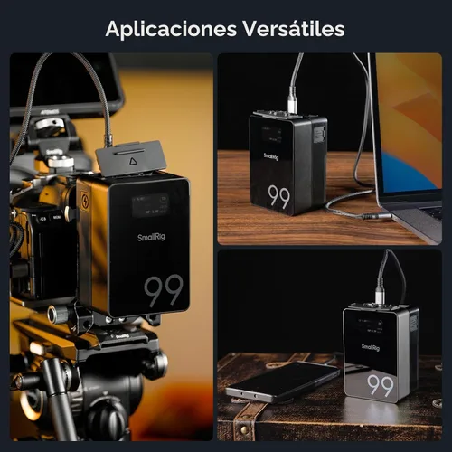 Vista 8 de SMALLRIG V Mount Battery VB99 Pro, 99Wh / 6800mAh Mini V-Mount Batería