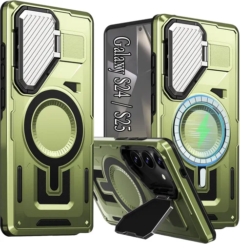 Vista 8 de para Galaxy S24 Plus Funda Magnética, Funda Resistente y Rugosa con Protección contra Caídas [Compatible con Carga Inalámbrica Rápida] Funda