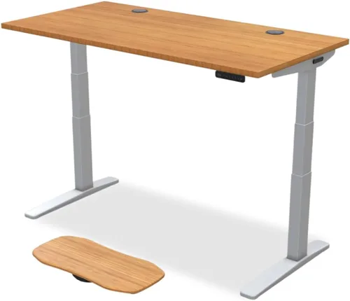 Vista 20 de UPLIFT - Escritorio de bambú V2 de 1 pulgada de grosor, marco de altura ajustable, teclado avanzado con memoria y ojales para cables, tabla Motion-X
