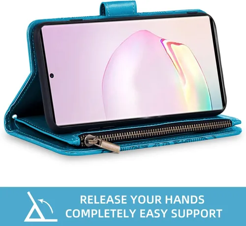 Vista 4 de Asuwish Funda compatible con Samsung Galaxy Note 20 Ultra Glaxay Note20 Plus 5G y protector de pantalla de vidrio templado con tapa para Gaxaly Azul