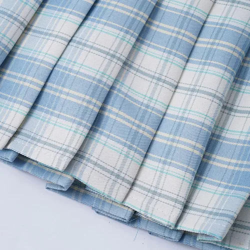Vista 5 de Jhaoyu Falda plisada para niñas, cintura elástica, falda acampanada con forro corto, uniforme escolar