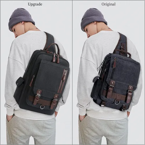 Vista 3 de Mygreen bolsa cruzada de lona, mochila de viaje