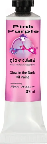 Vista 23 de Pintura al óleo profesional que brilla en la oscuridad Artista Pintura al óleo luminiscente fosforescente autoluminosa Glow Cubed