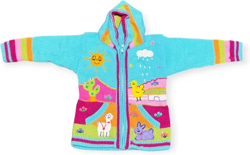Vista 8 de Peruvian Wool Knitted Sweater with hoodie for babies & toddlers, Unisex, Chompas Peruanas, fall winter sweater