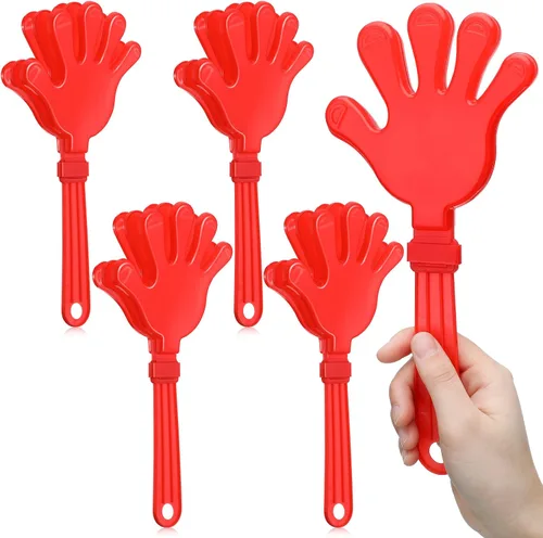 Vista 9 de Woanger 4 pinzas de mano jumbo de 11 pulgadas, para hacer ruido, regalos de fiesta, gigantes y grandes, para eventos deportivos, animadores, baile