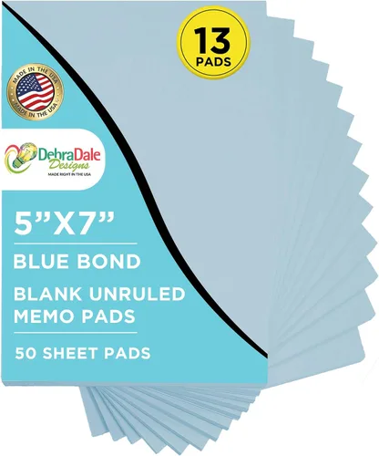 Vista 10 de Debra Dale Designs - Bloc de notas blanco de 5 × 7 – 13 blocs de notas sin rayas con respaldo de aglomerado – Bloc de notas duradero para el trabajo