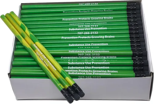 Vista 6 de Pencil Guy Lápices promocionales personalizados del estado de ánimo - azul - 144 a una caja impresa