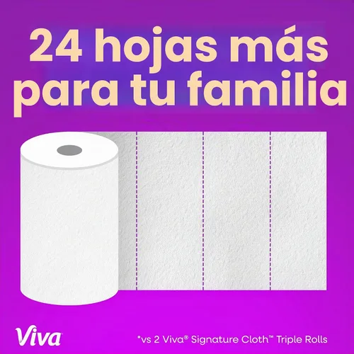 Vista 5 de Viva Signature - Toallas de papel de tela, 3 rollos dobles, 86 hojas por rollo