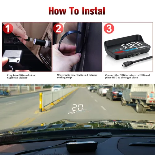 Vista 6 de Proyector de parabrisas de modo dual M7 para automóviles y vehículos