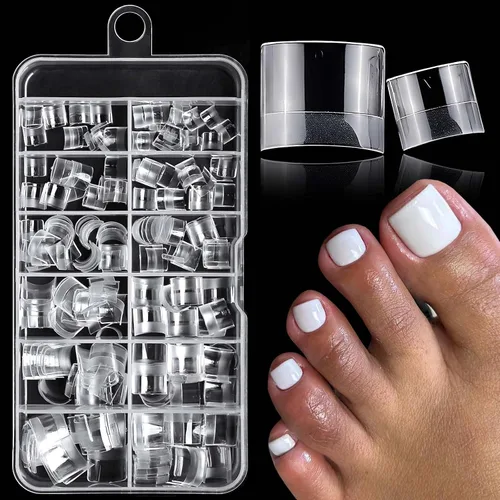Vista 14 de 240 puntas de uñas de gel de almendra, uñas postizas cortas, uñas postizas transparentes, puntas de uñas de almendra extra cortas, puntas de uñas