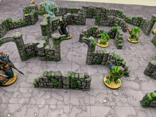 Vista 6 de 34 azulejos de mapa de pared con ruinas de mazmorras para terreno DND para terrenos de mazmorras y dragones, D&D, Pathfinder, Warhammer 40k