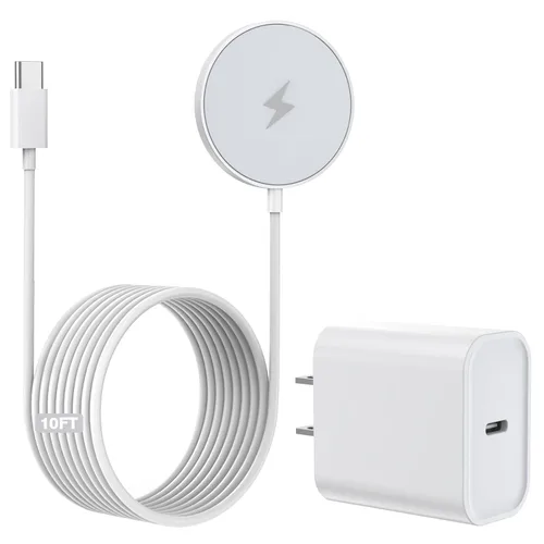Vista 8 de [Apple MFi Certified]Magnetic Wireless Charging Pad with USBC Charger Block 15W Apple Mag-Safe Charger, 3.3FT Magnetic Charging Pad for iPhone