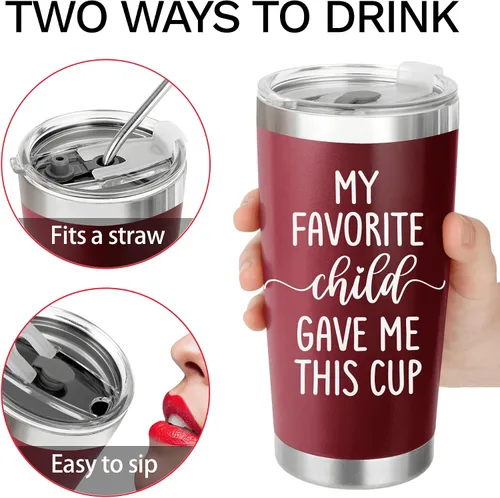 Vista 7 de Regalos de Navidad para mamá de hija, hijo, niños, esposo – Regalo divertido para mamá – Taza de café para mamá «Mi hijo favorito me dio esta taza»