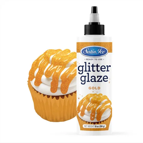 Vista 13 de Satin Ice Esmalte de purpurina negra (botella de 10 onzas) para decorar pasteles, cupcakes, brownies y donas