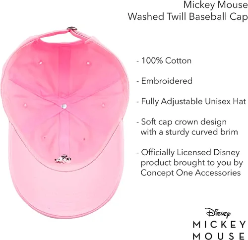 Vista 6 de Disney Mickey Mouse Embroidered Cotton Adjustable Dad Hat with Curved Brim