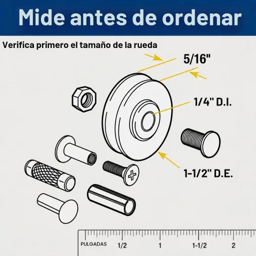 Vista 5 de Prime-Line D 1799 Kit de reemplazo de rodillos para puerta de patio, 1-1/2 pulgadas, paquete de 2