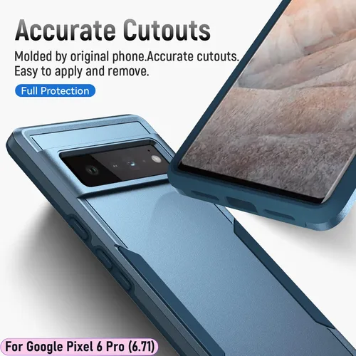 Vista 5 de Funda híbrida de doble capa para Pixel 6 Pro de 6.7 pulgadas, resistente a los golpes, resistente a los golpes, con 1 soporte magnético