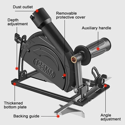 Vista 8 de Soporte para amoladora angular de 45 grados, ajustable, accesorios de amoladora angular para amoladora angular de 100 ~ 4.921 in, base de máquina