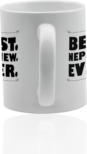 Vista 2 de Sobrino blanco taza de cerámica para café o té 11 onzas regalo taza.
