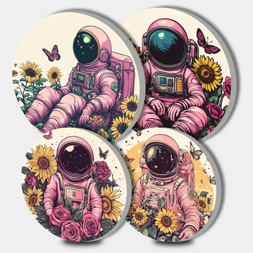 Vista 9 de Nordics - Juego de 4 fundas para quemadores de flores étnicas bohemias, estilo rústico, arte floral indio, patrón geométrico abstracto, quemador