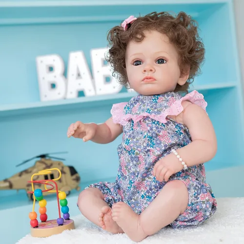 Vista 6 de Reborn Baby Dolls - Muñeca realista de silicona de 23 pulgadas que parece un bebé real, muñeca realista y viva ponderada, recién nacida, recién