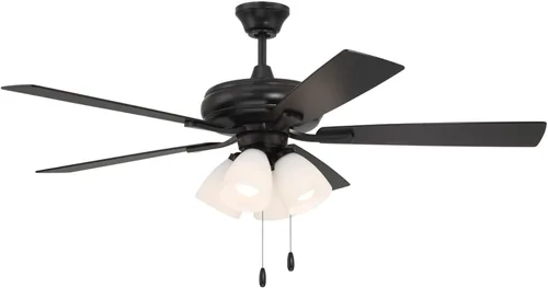 Vista 11 de Craftmade ECF114BNK5-DWWLN Eos - Ventilador de techo (52 pulgadas), níquel Cuchillas de níquel pulido cepillado/madera flotante