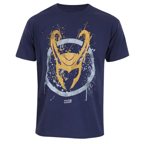Vista 2 de Camiseta de Manga Corta Marvel Splatter Logo Azul Unisex
