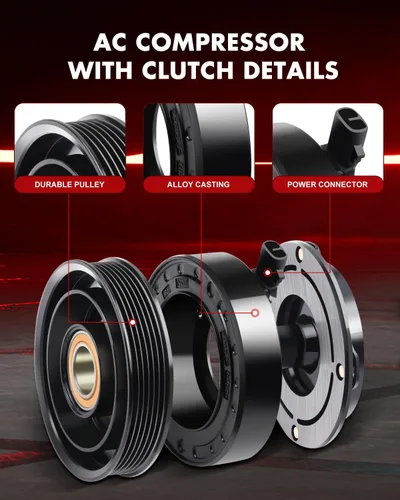Vista 2 de Compresor de CA con embrague compatible con Nissan para MAXIMA 3.5L 2008-2014 para Pathfinder 3.5L 2013-2014 para Quest 3.5L 2011-2015