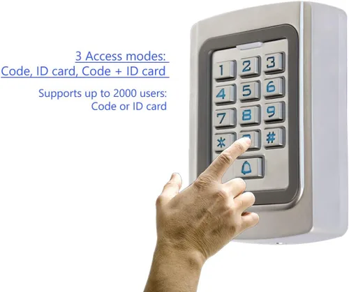 Vista 3 de IP68 impermeable universal 12 V 24 V DC funda de metal digital con cable para puerta de garaje, abridor de puertas y sistemas de control de acceso