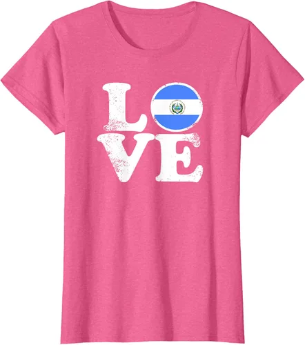 Vista 68 de Love El Salvador Flag tShirt Home Pride Distressed Tee T-Shirt
