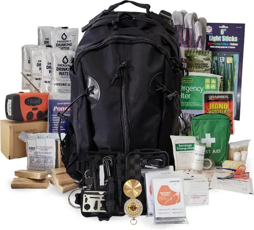 Vista 11 de Kit de emergencia para 1 persona/mochila de supervivencia durante 72 horas para desastres naturales, huracanes, situaciones de emergencia o errores