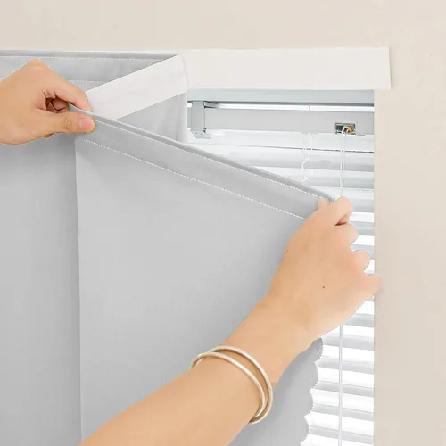 Vista 14 de Jilron - Cintas mágicas adhesivas para cortinas opacas sin necesidad de perforación, cortinas adhesivas sin barra para ventanas pequeñas
