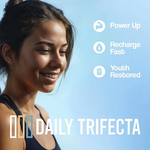 Vista 5 de Daily Trifecta 3 en 1 paquetes de colágeno tipo I, monohidrato de creatina y electrolitos Todo natural con cero azúcar Formulado en 30 paquetes