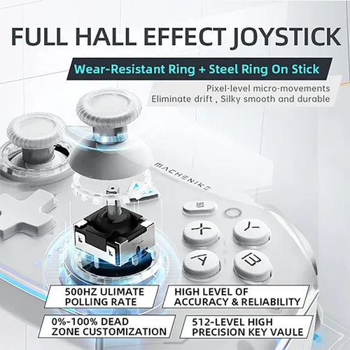 Vista 4 de Machenike G5 Pro Tri-mode Switch Controller, USBBluetooth 5.02.4G, with Programmable Button, Joystick, Hall Trigger, Kailh Micro Switches, Switch