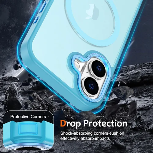 Vista 310 de Anuck - Funda magnética para iPhone 11 compatible con MagSafe, carcasa trasera mate translúcida dura, borde de TPU, delgada, resistente a impactos