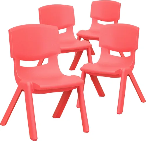 Vista 14 de Flash Furniture - Silla escolar apilable de plástico azul con altura de asiento de 10 1/2 pulgadas
