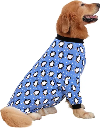 Vista 23 de HDE Pijama de una pieza para perro, ligero, para perros M-3XL, estrellas fantasmales, talla S