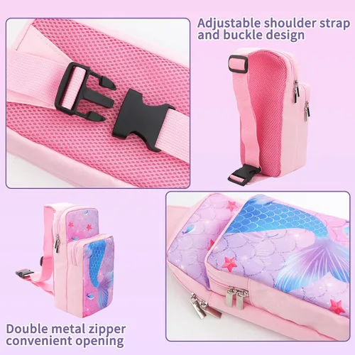 Vista 3 de HYPERCASE Cute Shoulder Bag Kit for Nintendo Switch, Portable Carrying Case Compatible with Switch Lite & Switch OLED, Backpack Travel Bag