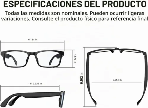 Vista 7 de Gafas Inteligentes para Hombres y Mujeres, IPX5 Impermeable & Asistente de Voz, Gafas de Audio con Lentes Polarizadas Extra & Altavoz de Oreja