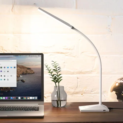 Vista 7 de Vansuny Lámpara de escritorio LED con puerto de carga USB, cuidado de los ojos, 5 modos de color, 6 niveles de brillo, control táctil, cuello