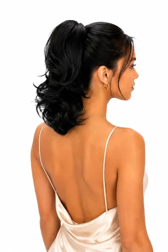 Vista 39 de PRETTYSHOP - Extensión de cabello rizado voluminoso, cola de caballo de 14 pulgadas con clip, resistente al calor