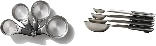 Vista 3 de OXO Good Grips - Vasos medidores de acero inoxidable con broches magnéticos (4 unidades)