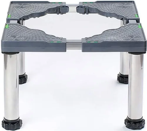 Vista 8 de Base ajustable multifuncional para lavadora Soporte de secadora Antivibración ajustable de 17.7 a 27.5 pulgadas, bandejas de piso para refrigerador