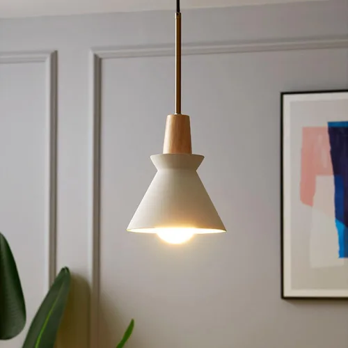 Vista 4 de Luces colgantes de hormigón de 7.5 pulgadas, para isla de cocina, pantalla de piña, lámpara industrial, lámpara colgante de cemento nórdico
