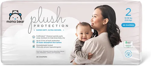 Vista 13 de Marca Amazon – Mama Bear - Pañales de protección de felpa, talla 1, suministro para un mes, pañales desechables para bebé, hipoalergénicos de alta