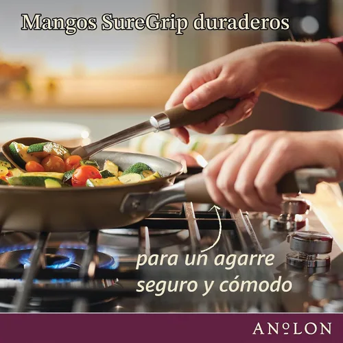 Vista 3 de Anolon Advanced Home - Juego de sartenes antiadherentes anodizadas