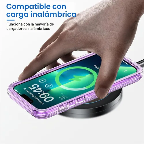 Vista 6 de ORIbox - Funda compatible con iPhone 13 Pro Max y 12 Pro Max, resistente a los golpes, anticaídas, transparente Púrpura Cristal