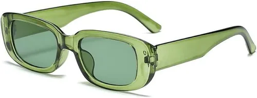 Vista 20 de Dollger - Lentes de sol rectangulares para mujer y hombre, gafas de moda retro, protección UV 400, armazón cuadrado A: negro y marrón leopardo