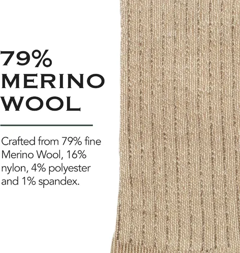 Vista 3 de Woolrich Calcetines de lana merino para hombre, fabricados en Estados Unidos, calcetines de senderismo hechos de 78% lana de cordero merino con arco