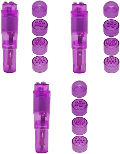 Vista 5 de Pequeño mini masajeador portátil para cara corporal, cuello, cabeza, masaje de espalda con 4 cabezas (1 unidad, azul)